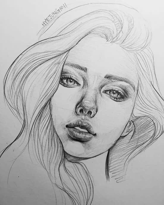 رسومات جميلة - اجمل صور بنات مرسومة بالقلم الرصاص 3579 8