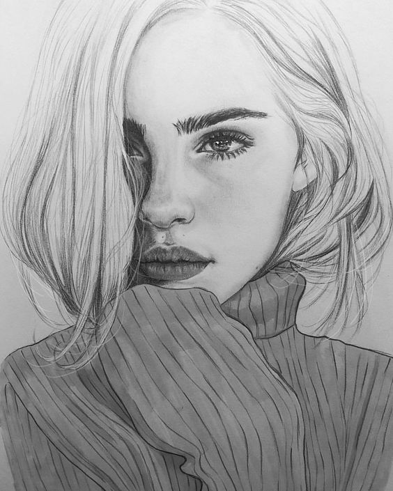 رسومات جميلة - اجمل صور بنات مرسومة بالقلم الرصاص 3579 6